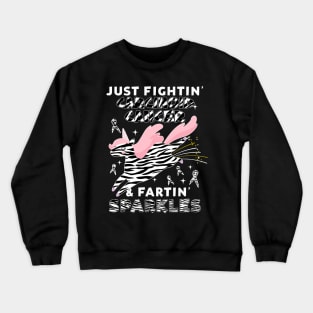 carcinoid cancer funny unicorn farting sparkles Crewneck Sweatshirt